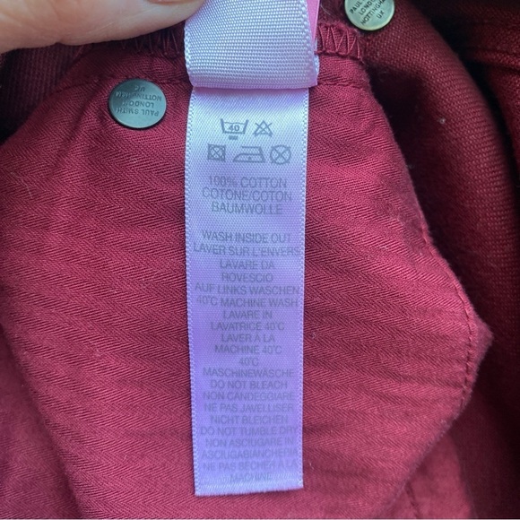 Paul Smith Jeans 100% Cotton Button Fly Burgundy Oxblood Size 32R - Picture 8 of 10